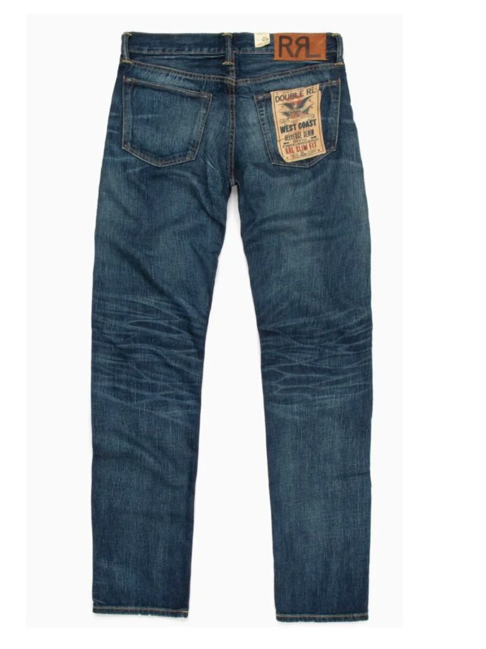 RRL Double RL Denim Jeans Slim Fit 32x34 Button Fly USA
